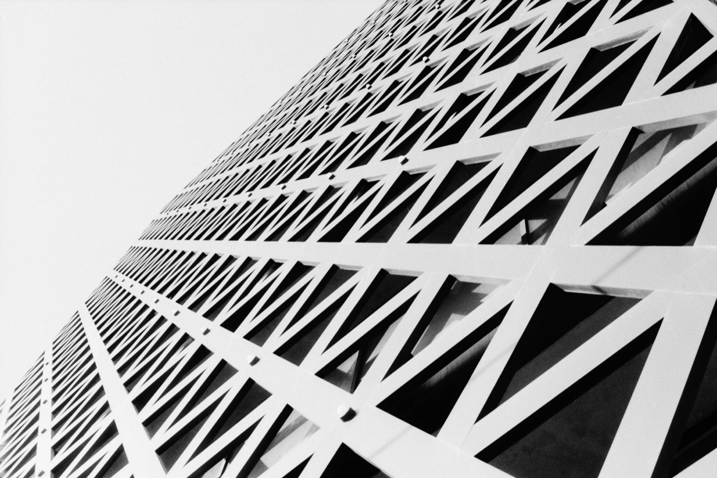 Geometric facade of a modern building